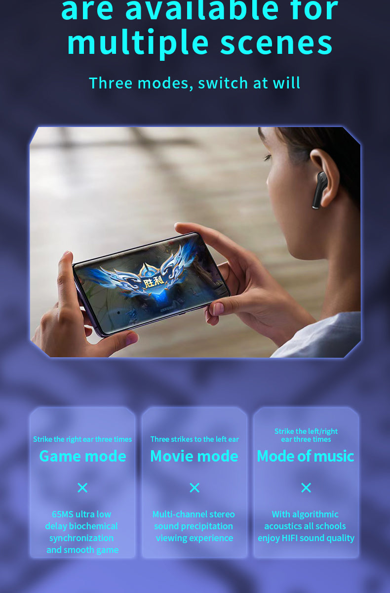 H9 Wireless BluetoothGaming Earphones