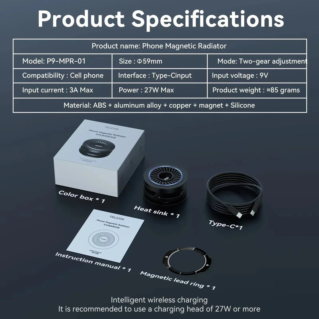 TELESIN Magsafe Phone Cooler & Wireless Charger