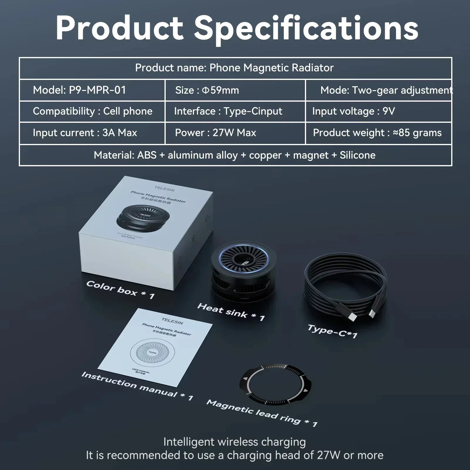 TELESIN Magsafe Phone Cooler & Wireless Charger