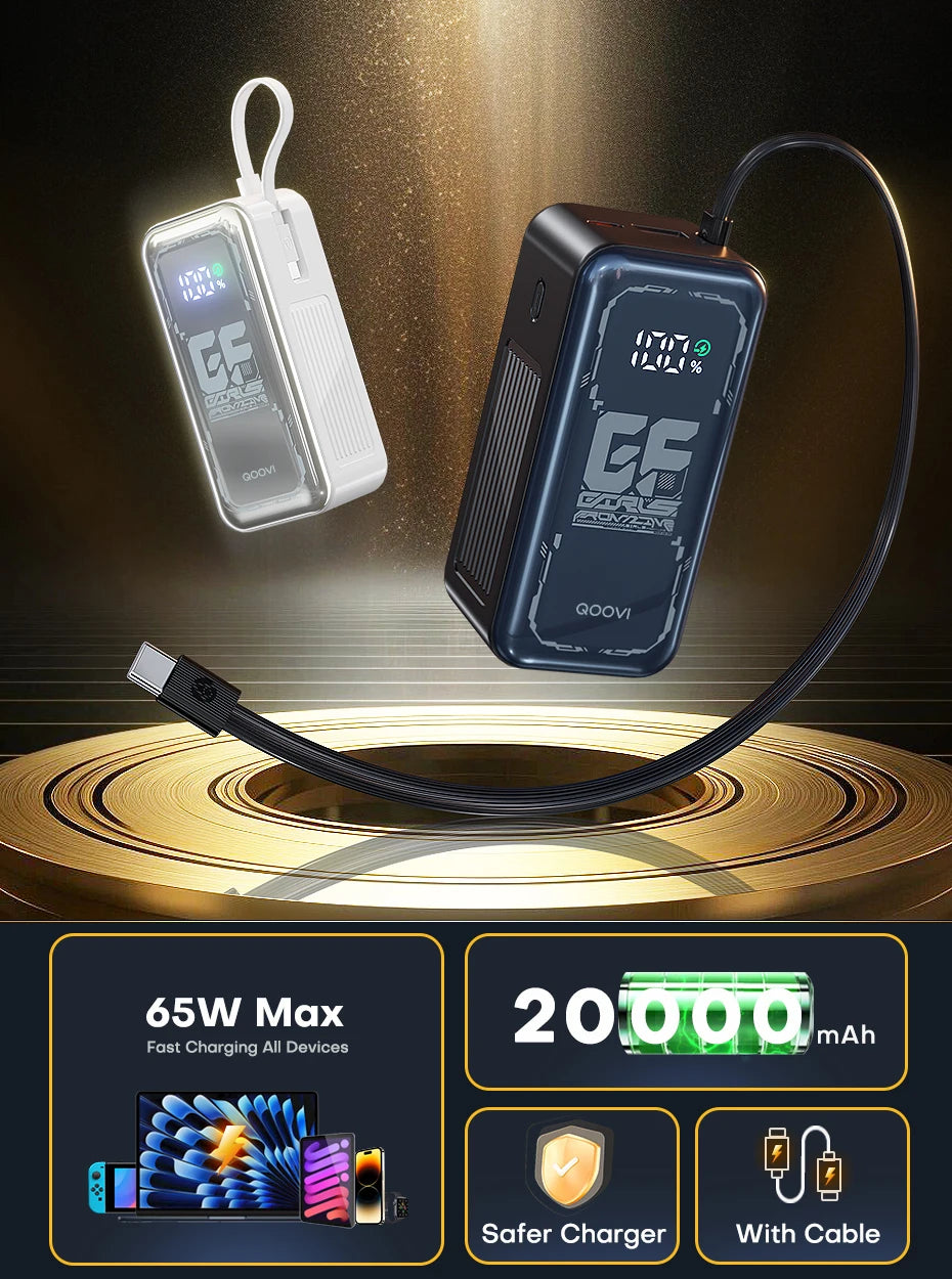 QOOVI 20000mAh PD 65W Power Bank