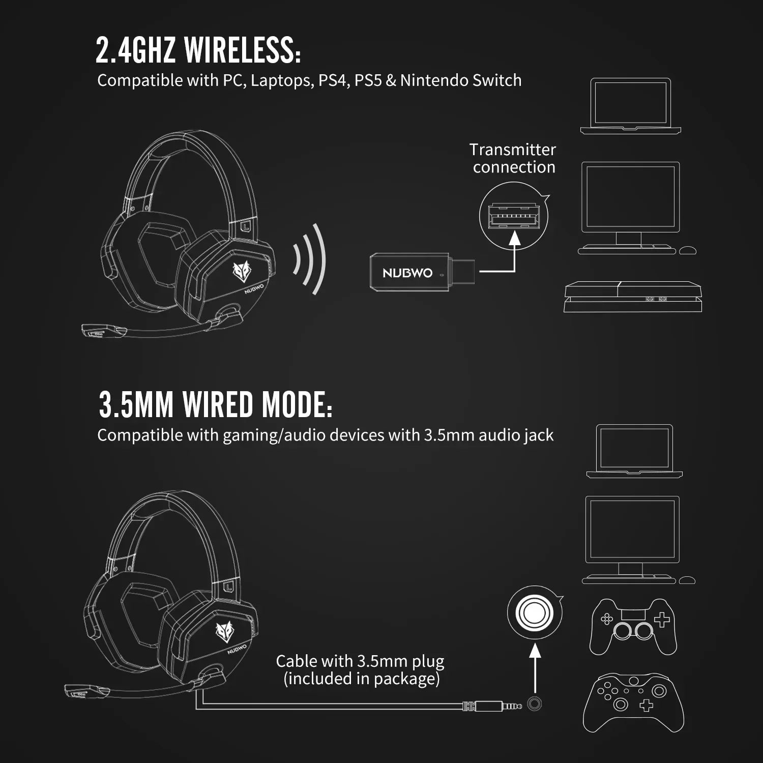 G06 Dual Wireless Gaming Headset