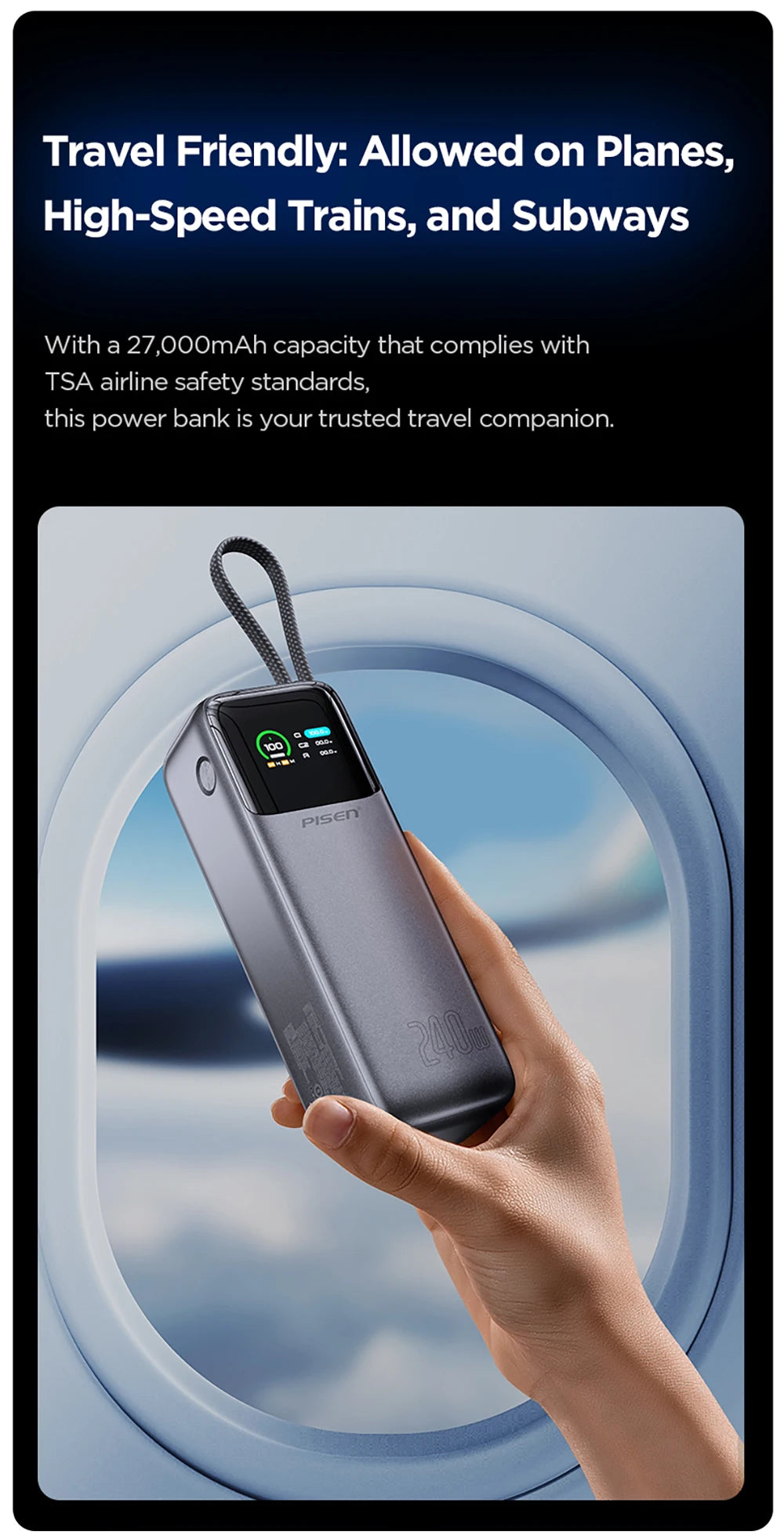 PISEN-Bolt 240W Fast Charging Power Bank