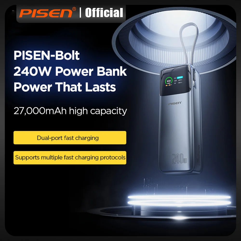 PISEN-Bolt 240W Fast Charging Power Bank