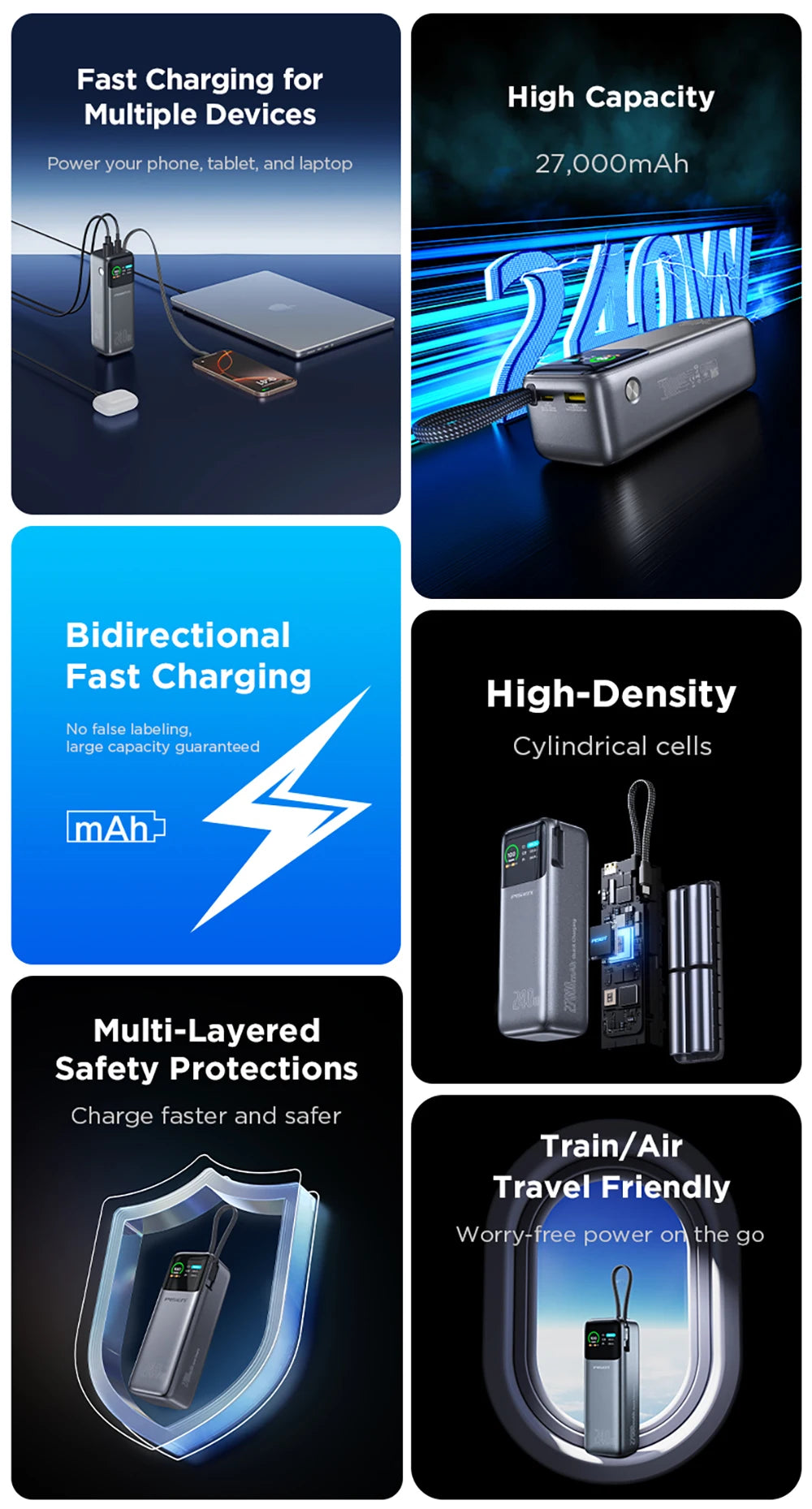 PISEN-Bolt 240W Fast Charging Power Bank