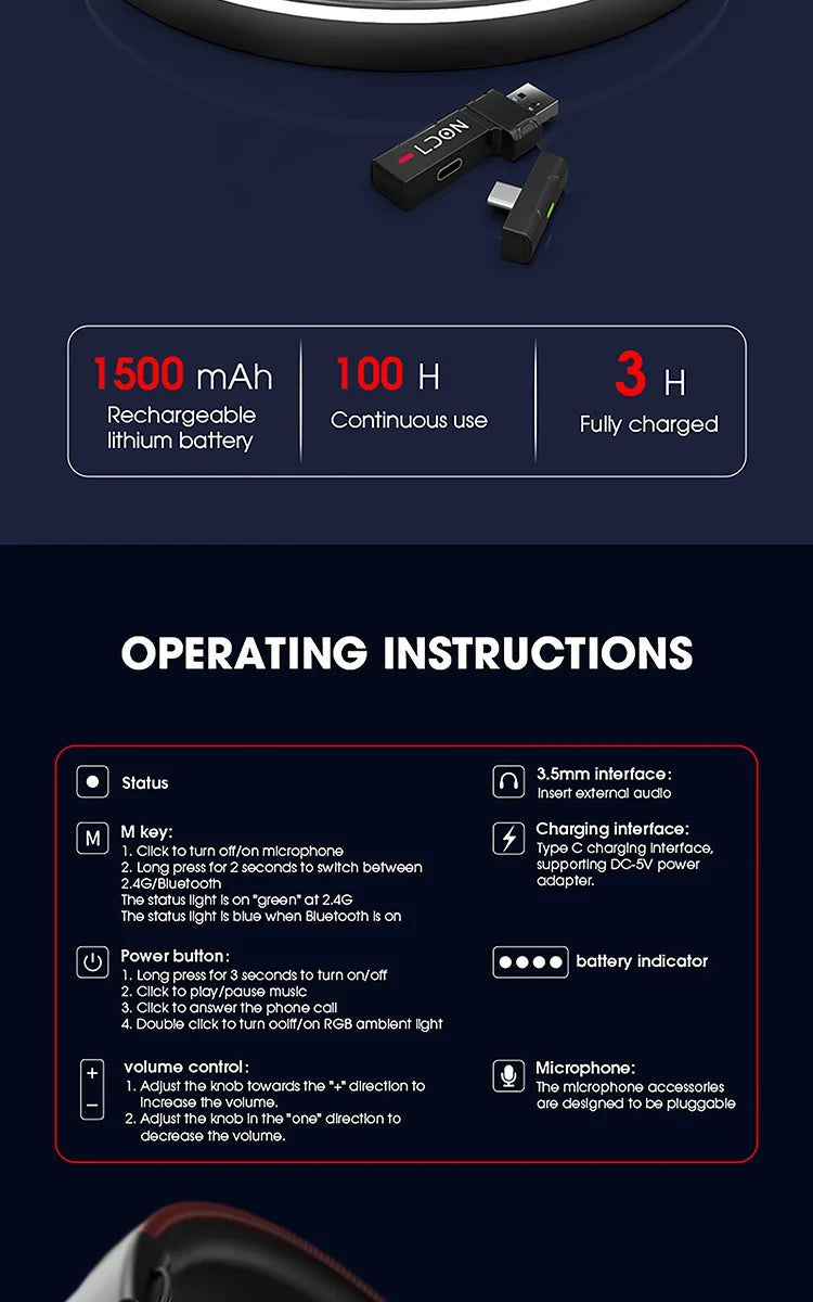 LDON F04 Gaming Wireless Headset