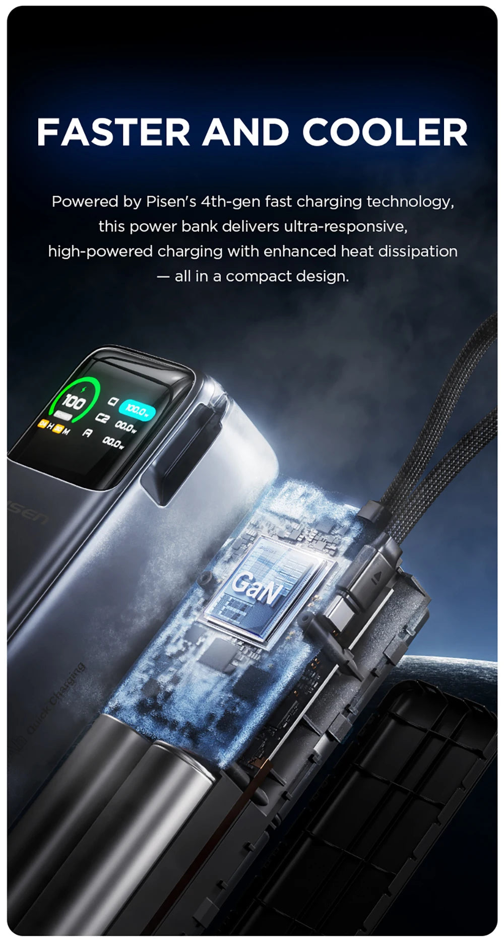 PISEN-Bolt 240W Fast Charging Power Bank